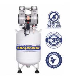 Motocompressor Odontológico Chiaperini MC 10 BPO RV 60L – 10 PCM Sem Óleo
