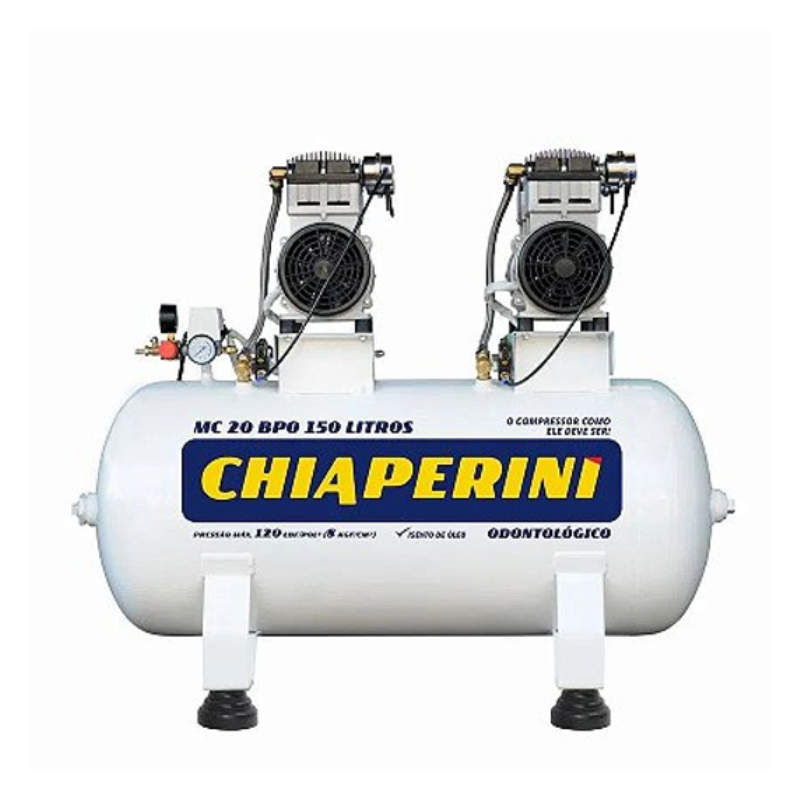 Motocompressor Odontológico Chiaperini MC 20 BPO RV 150L – 20 PCM Sem Óleo