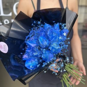Buquê de rosas azuis